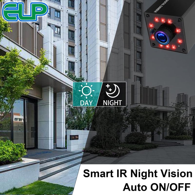 ELP Camera USB 1080P Wide Angle Fisheye 170degree IR LED Infrared Webcam PC Camera with Mini Housing Webcamera for Raspberry Pi Linux Windows Android Mac Os - Image 2